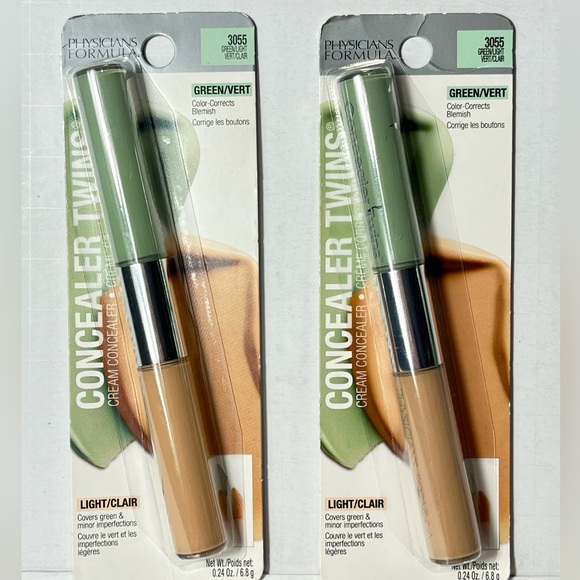 Physicians formula cream concealers twins 3055 green/light color correct blemish - Picture 1 of 3